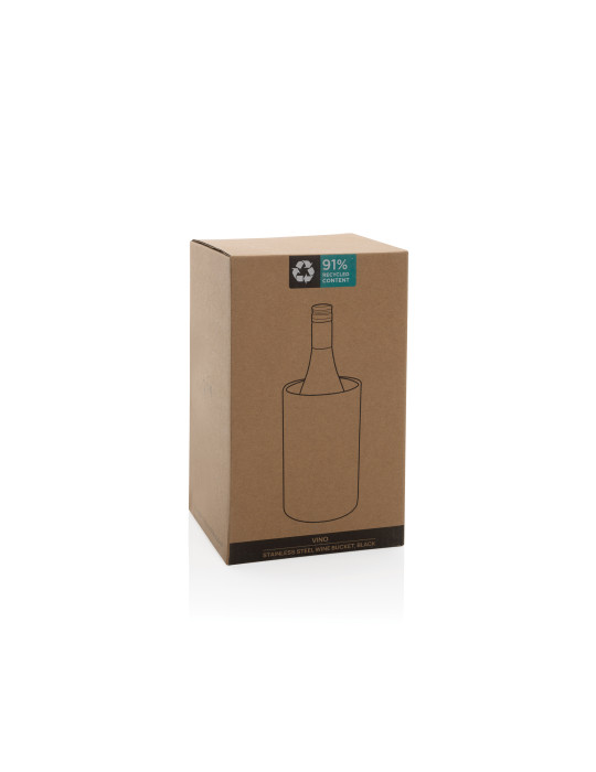 Seau à vin Vino en acier inoxydable recyclé RCS personnalisable