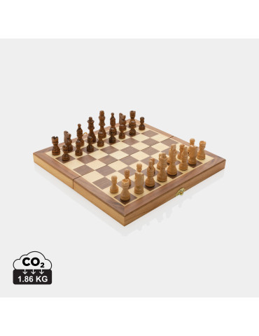 Jeu d’échecs pliable en bois de pin FSC personnalisable