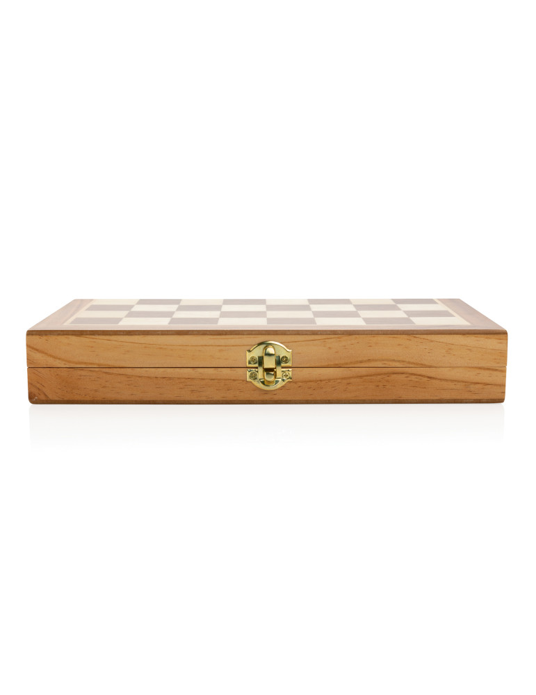 Jeu d’échecs pliable en bois de pin FSC personnalisable