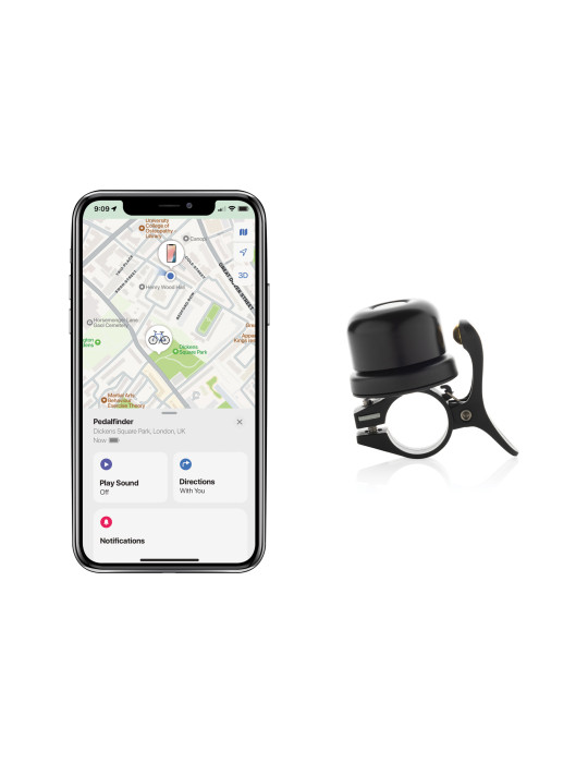 Sonnette de vélo avec géolocalisation Pedalfinder personnalisable