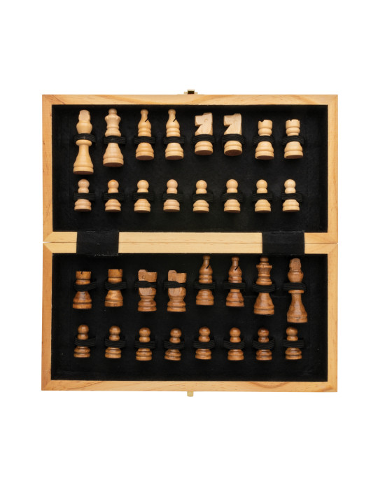 Jeu d’échecs pliable en bois de pin FSC personnalisable