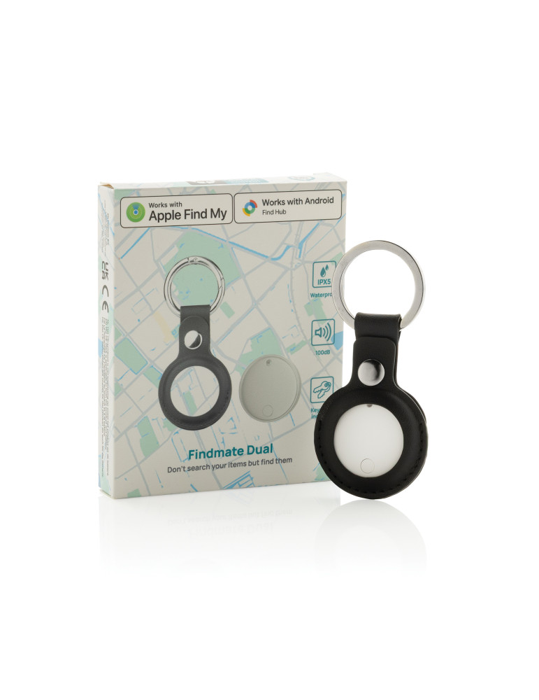 Retrouve-clés en plastique recyclé RCS Findmate Dual personnalisable