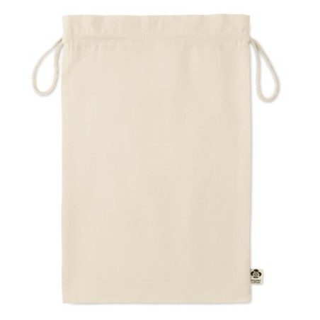 Sac cadeau  en coton biologique personnalisé L AMBER LARGE Matières : coton Couleurs : beige personnalisable avec votre logo