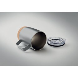 Gobelet isotherme double paroi 300ml personnalisable et pratique RUBY Matières : acier inoxydable Couleurs : gris marquage laser