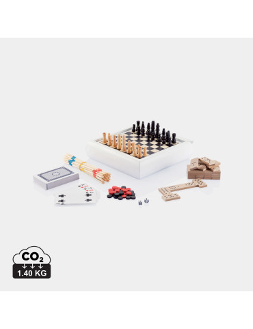 Coffret de cinq jeux en bois FSC personnalisable