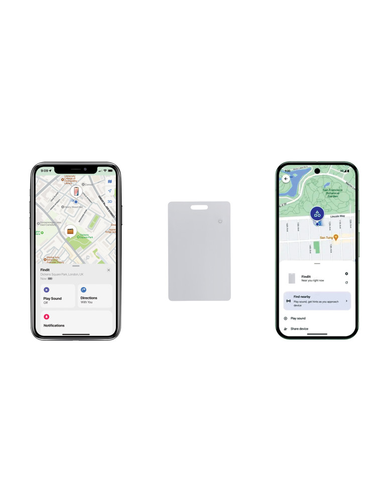 Carte de localisation Findit Dual rechargeable personnalisable