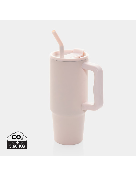 Mug Embrace 900 ml avec paille en acier RCS personnalisable