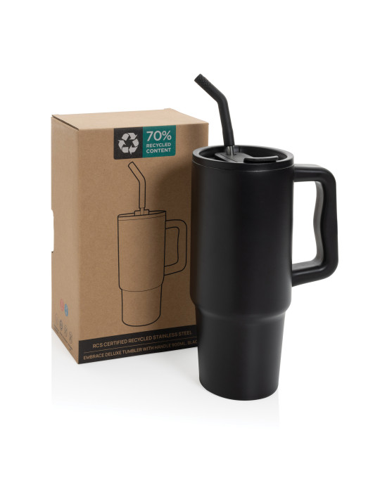 Mug Embrace 900 ml avec paille en acier RCS personnalisable
