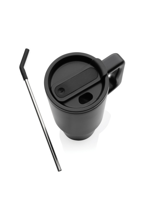 Mug Embrace 900 ml avec paille en acier RCS personnalisable