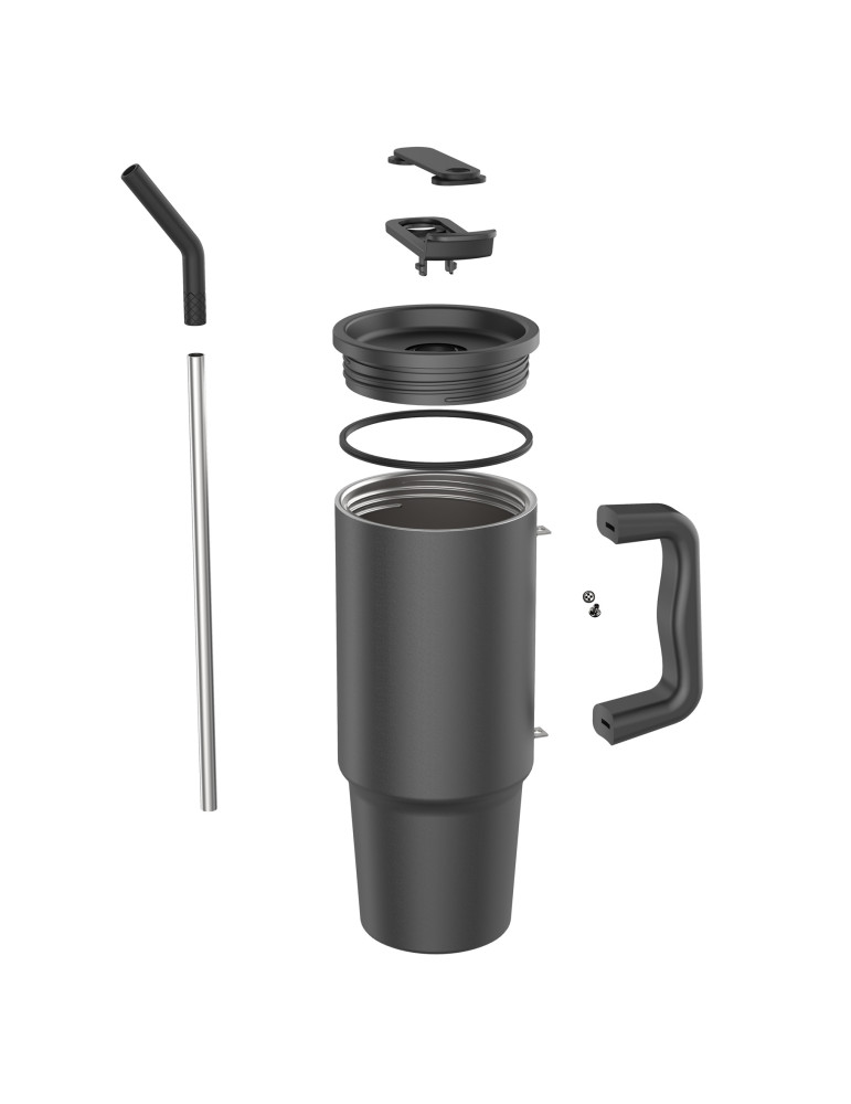 Mug Embrace 900 ml avec paille en acier RCS personnalisable