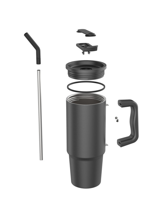 Mug Embrace 900 ml avec paille en acier RCS personnalisable