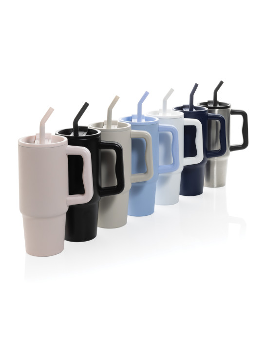 Mug Embrace 900 ml avec paille en acier RCS personnalisable