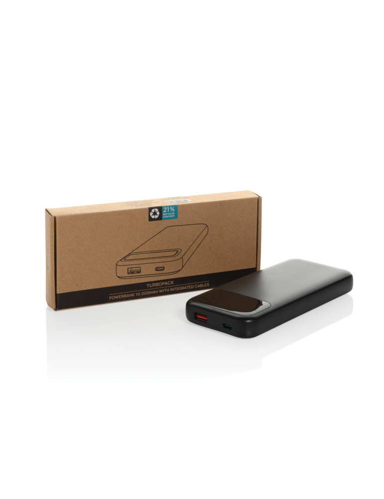 Batterie Turbopack 10 000 mAh à câbles intégrés personnalisable