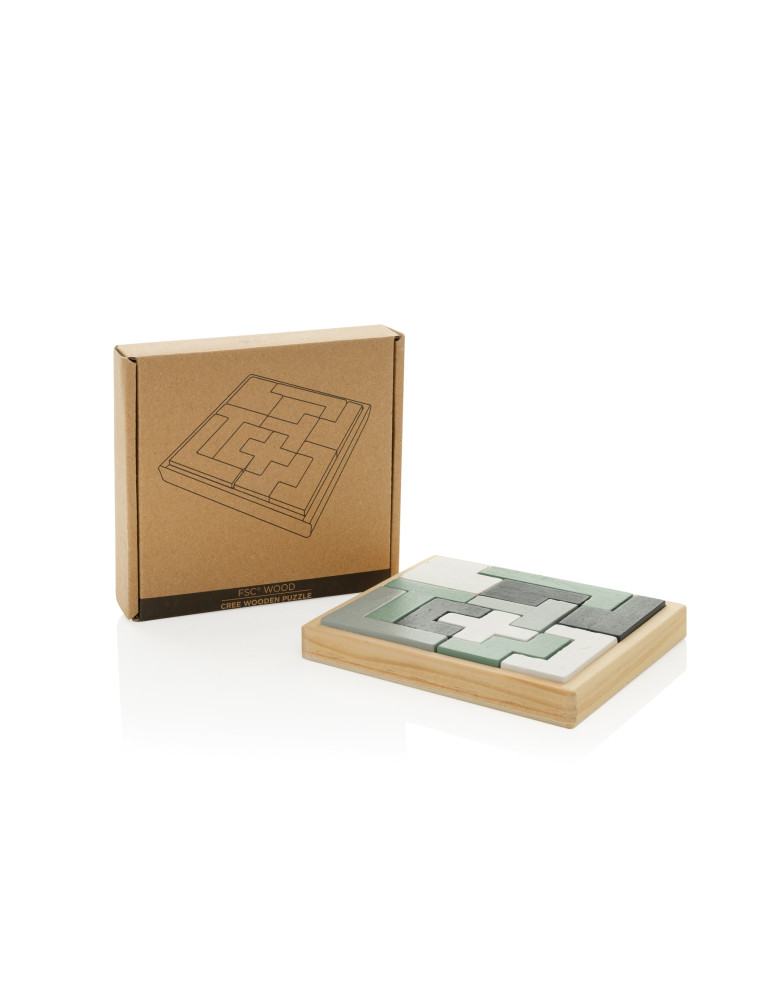 Casse-tête en bois Cree en boîte cadeau personnalisable