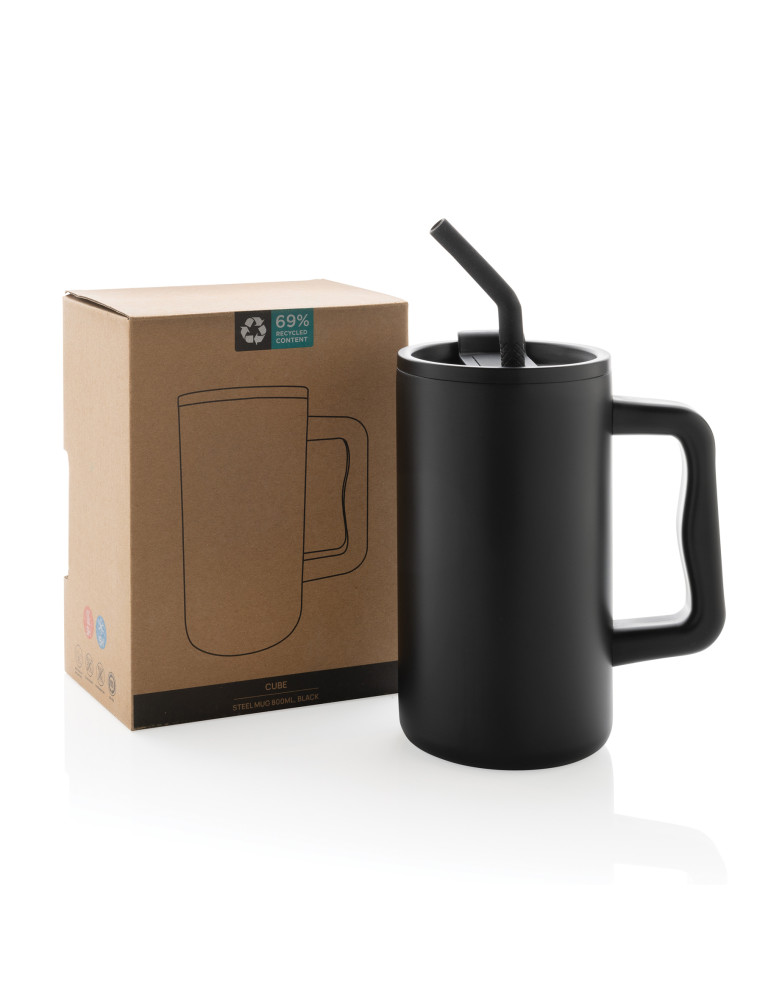 Mug Cube 800 ml en acier recyclé RCS personnalisable