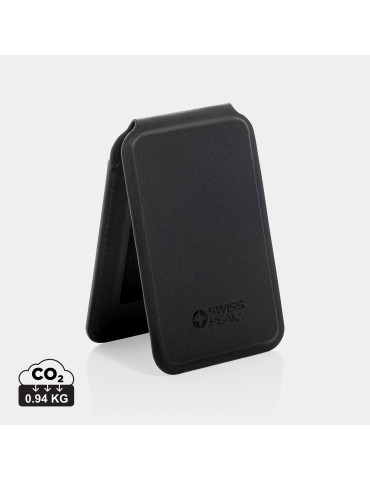 Portefeuille magnétique en PU recyclé Magstand RCS Swiss Peak personnalisable