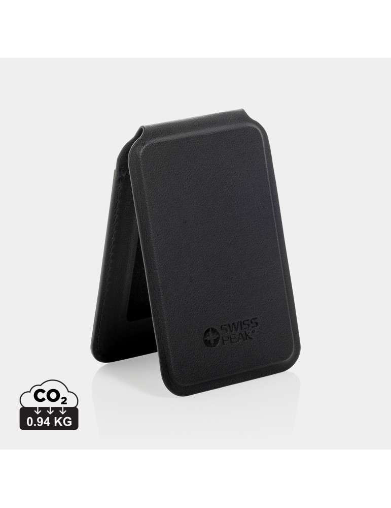 Portefeuille magnétique en PU recyclé Magstand RCS Swiss Peak personnalisable