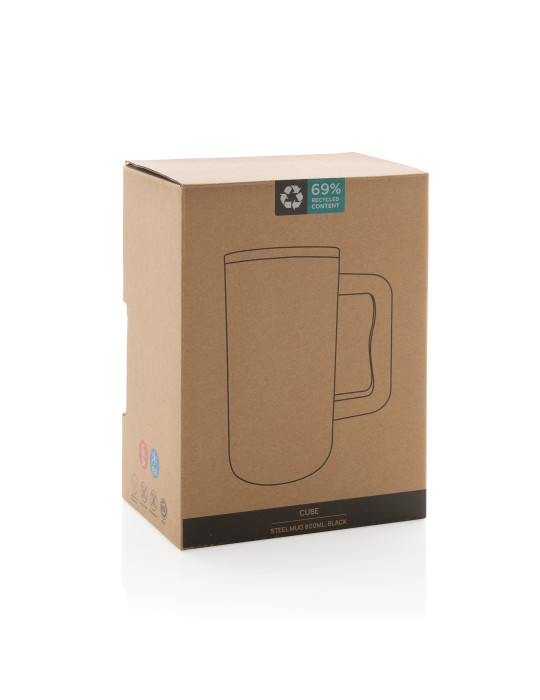 Mug Cube 800 ml en acier recyclé RCS personnalisable