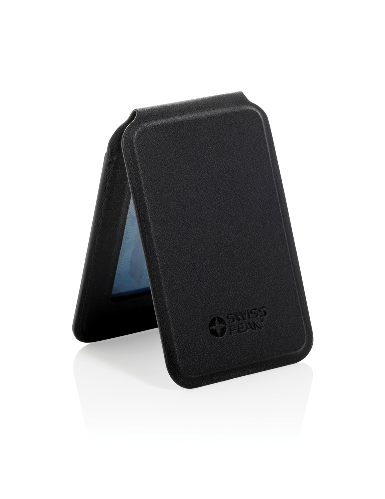 Portefeuille magnétique en PU recyclé Magstand RCS Swiss Peak personnalisable