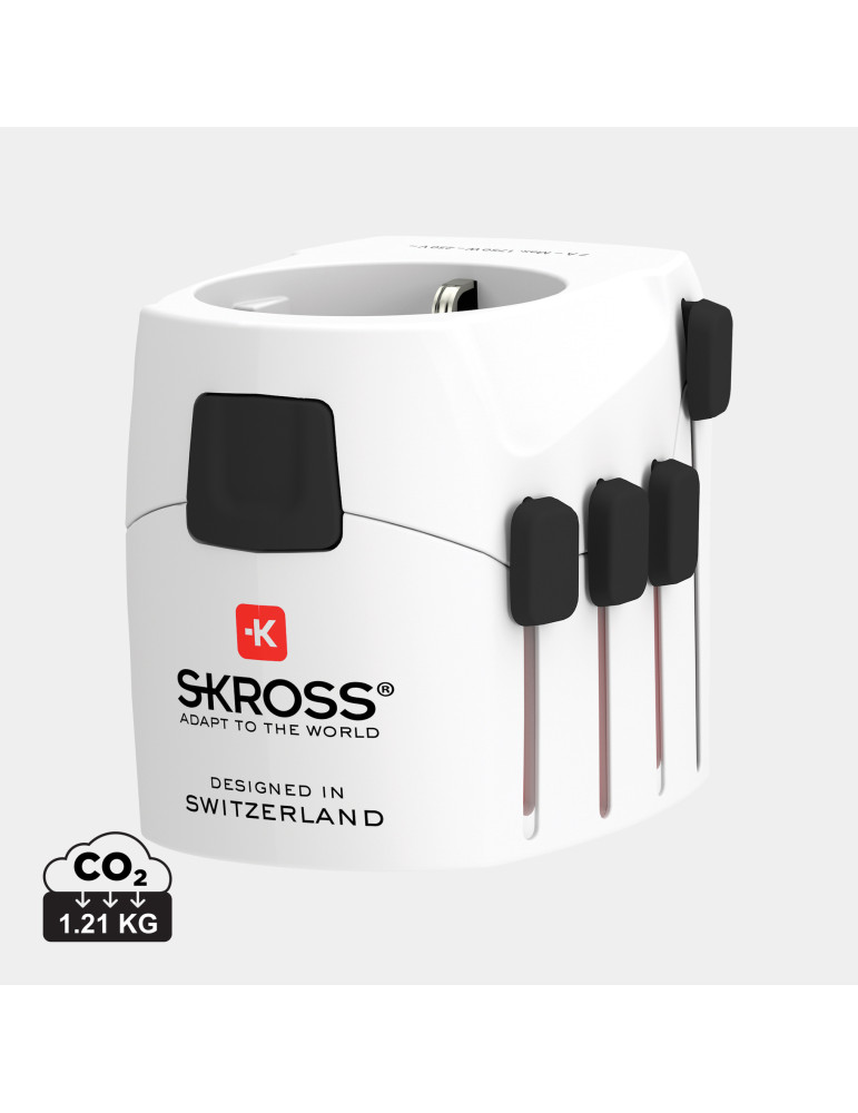 Adaptateur SKROSS PRO universel trois pôles personnalisable