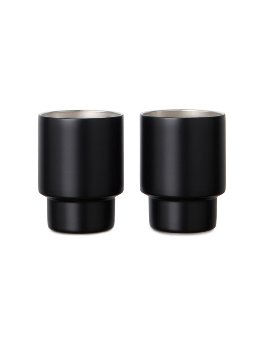 Deux tasses Vinga Nagano 160 ml acier recyclé RCS personnalisable