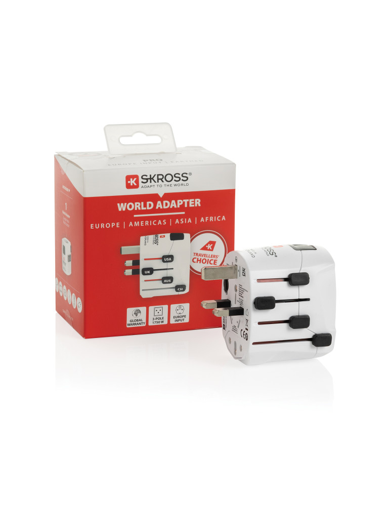 Adaptateur SKROSS PRO universel trois pôles personnalisable