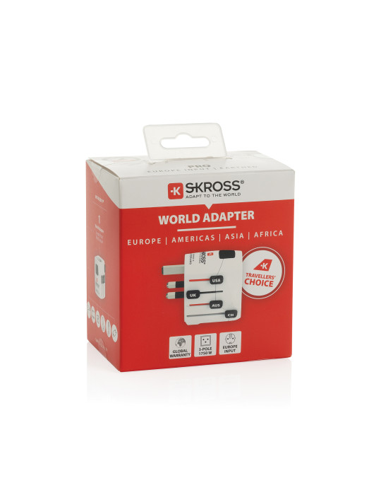 Adaptateur SKROSS PRO universel trois pôles personnalisable