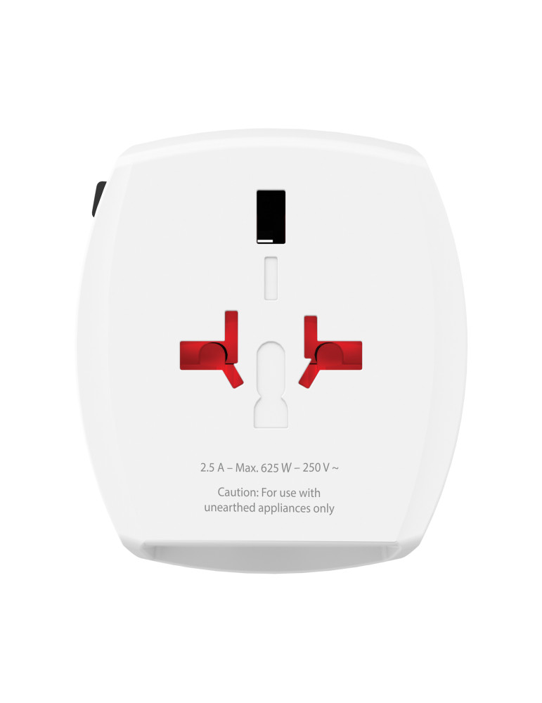 Adaptateur SKROSS MUV deux pôles avec USB et USB-C personnalisable