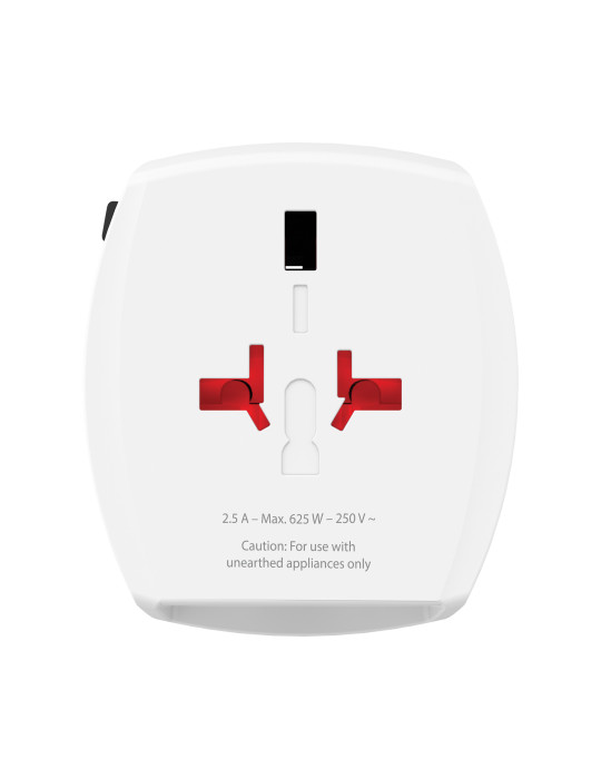 Adaptateur SKROSS MUV deux pôles avec USB et USB-C personnalisable