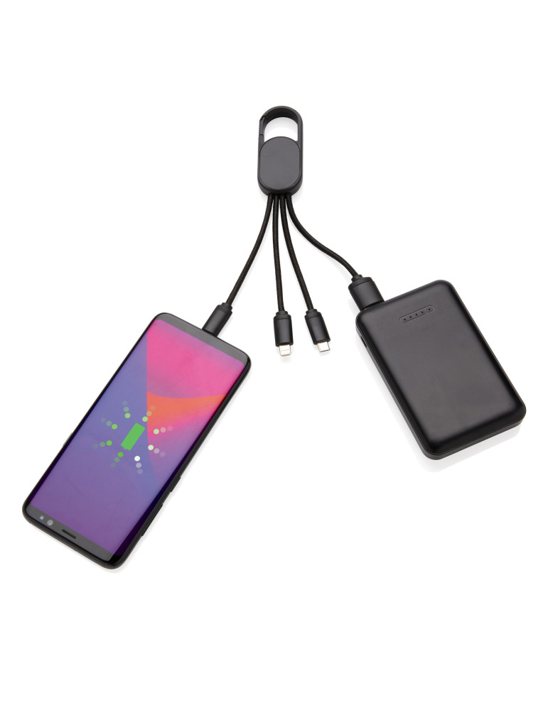 Câble 4 en 1 avec mousqueton personnalisable
