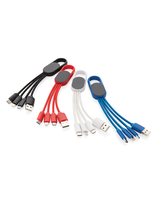 Câble 4 en 1 avec mousqueton personnalisable