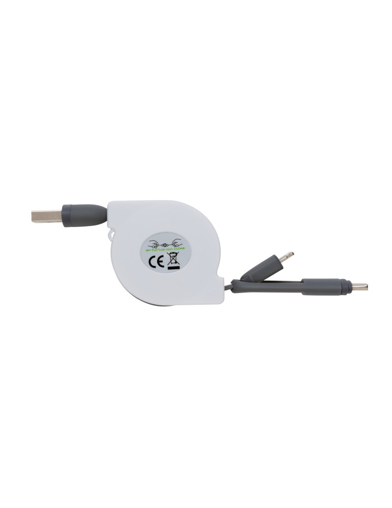 Câble rétractable 3 en 1 personnalisable