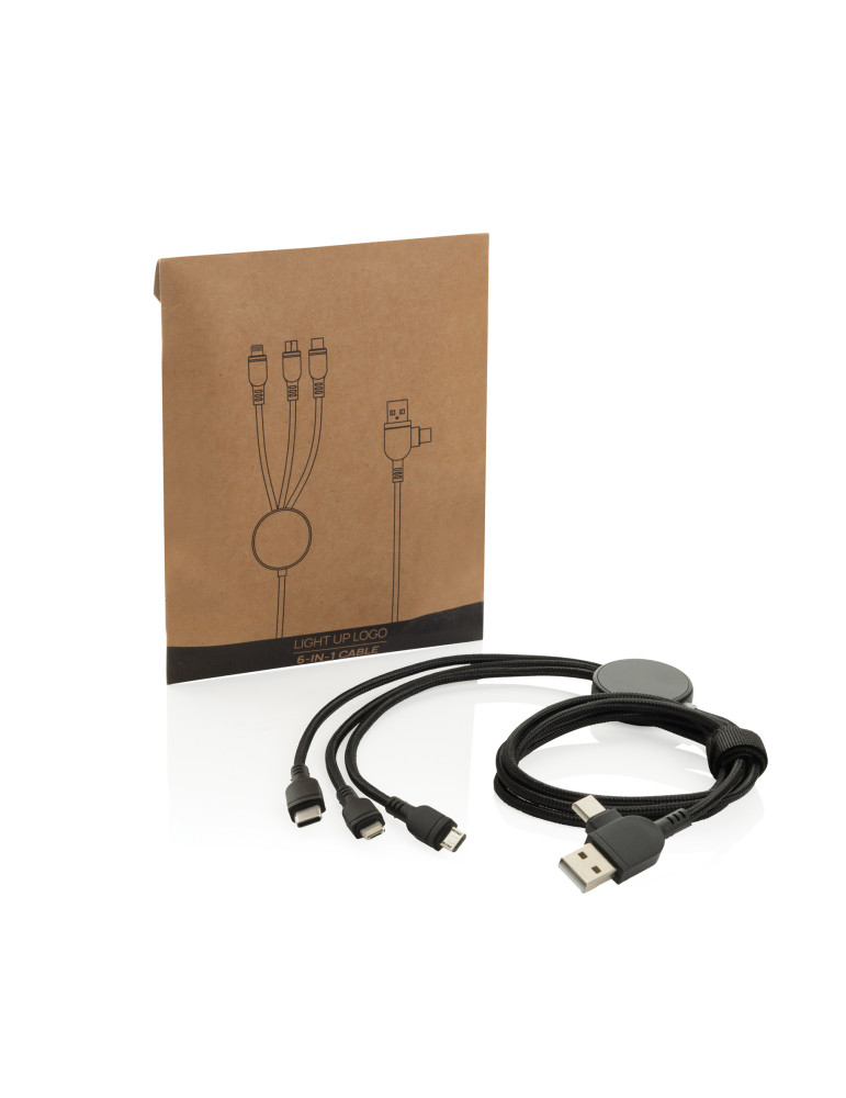 Câble 6 en 1 lumineux personnalisable
