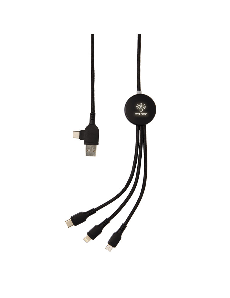 Câble 6 en 1 lumineux personnalisable