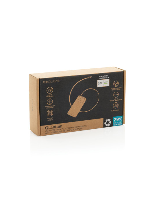 Batterie Quantum 10 000 mAh PD 45 W à écran personnalisable