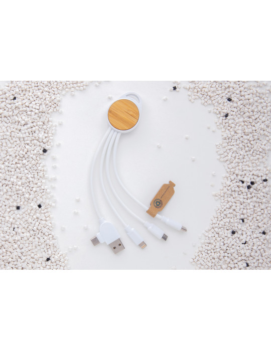 Câble Ontario 6-en-1 rond en plastique recyclé RCS personnalisable