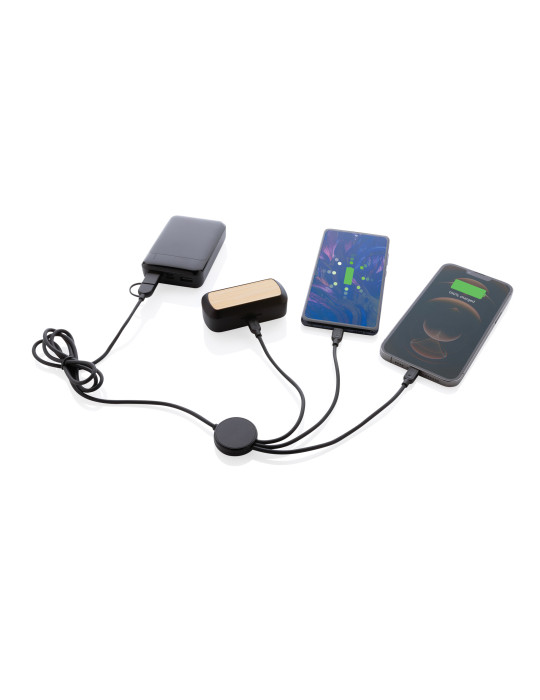 Câble 60W 4 en 1 en TPE et plastique recyclé RCS personnalisable