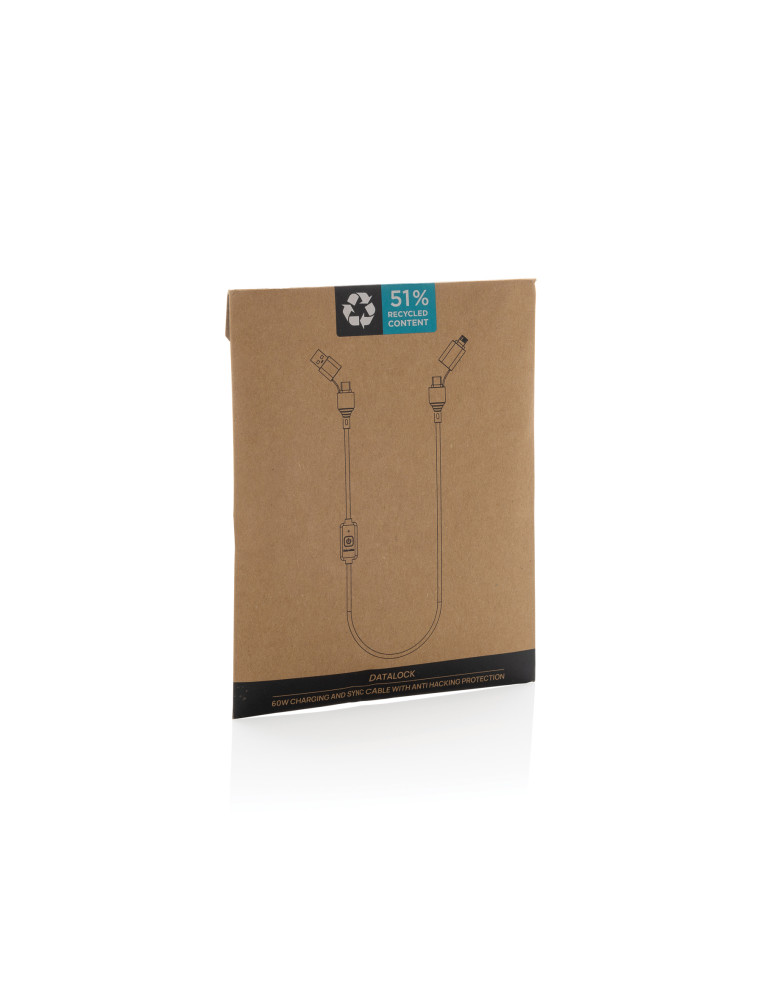 Câble de protection contre le piratage Datalock recyclé RCS personnalisable