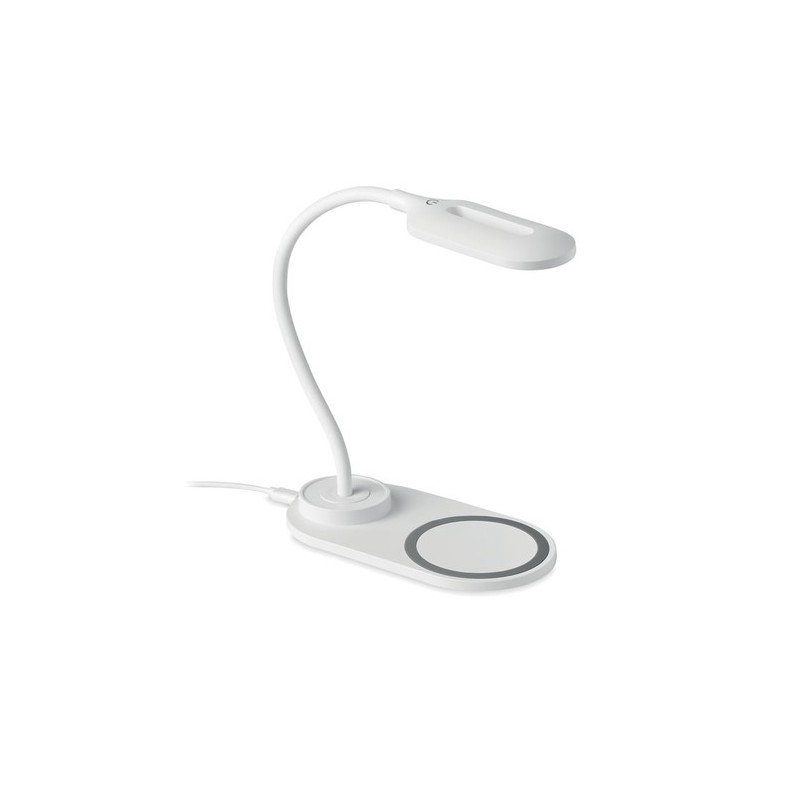 Lampe de bureau  et chargeur haute technologie SATURN Matières : ABS Couleurs : blanc