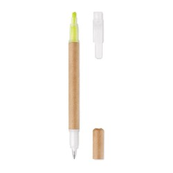 Surligneur Éco-responsable et Multifonctionnel 2 en 1 - DUO PAPER Matières : polypropylène (PP) Couleurs : jaune