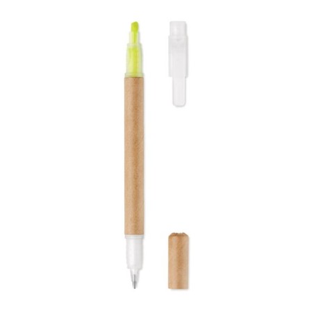 Surligneur Éco-responsable et Multifonctionnel 2 en 1 - DUO PAPER Matières : polypropylène (PP) Couleurs : jaune