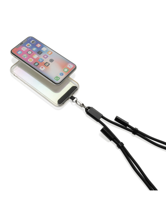 Cordon téléphone de 160cm avec câble 60W en rPET RCS LoopAmp personnalisable