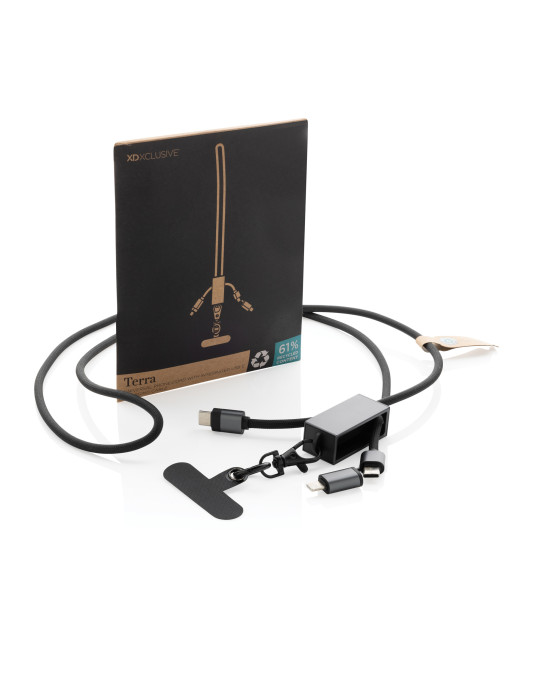 Cordon téléphone Terra rPET RCS avec câble 60 W personnalisable