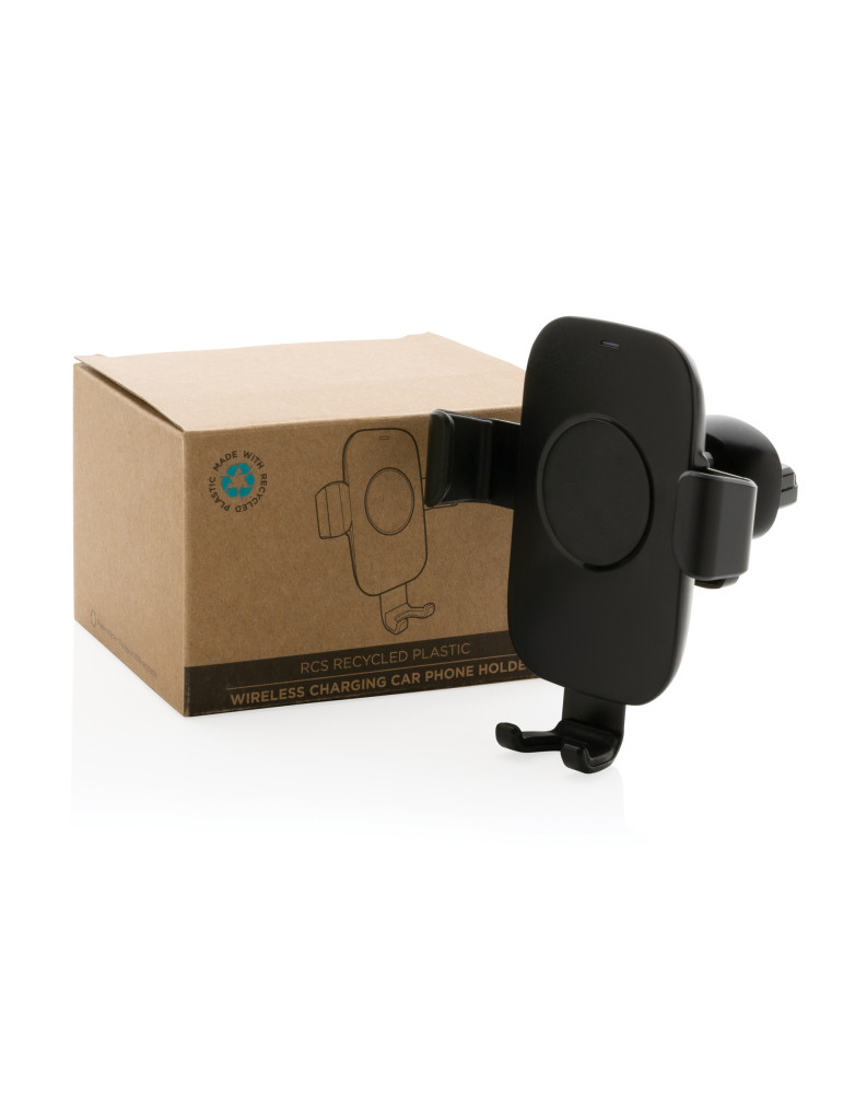 Support voiture avec chargeur 10W en plastique recyclé RCS personnalisable