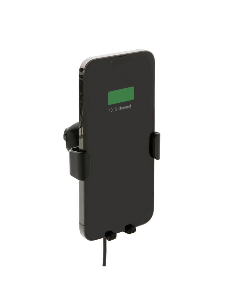 Support voiture avec chargeur 10W en plastique recyclé RCS personnalisable