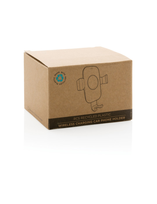 Support voiture avec chargeur 10W en plastique recyclé RCS personnalisable