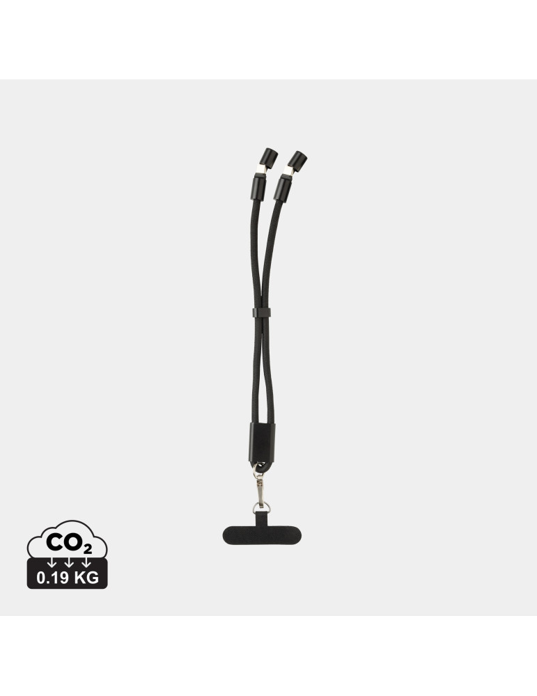 Bracelet téléphone avec câble 60W en rPET RCS LoopAmp personnalisable