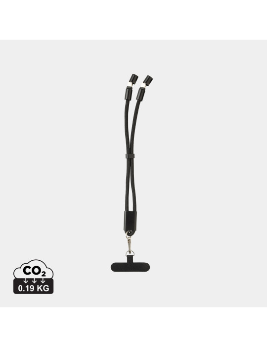 Bracelet téléphone avec câble 60W en rPET RCS LoopAmp personnalisable