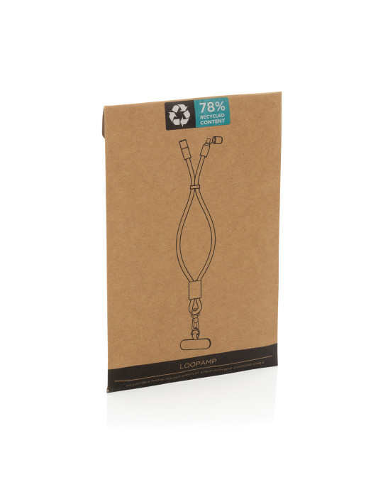 Bracelet téléphone avec câble 60W en rPET RCS LoopAmp personnalisable
