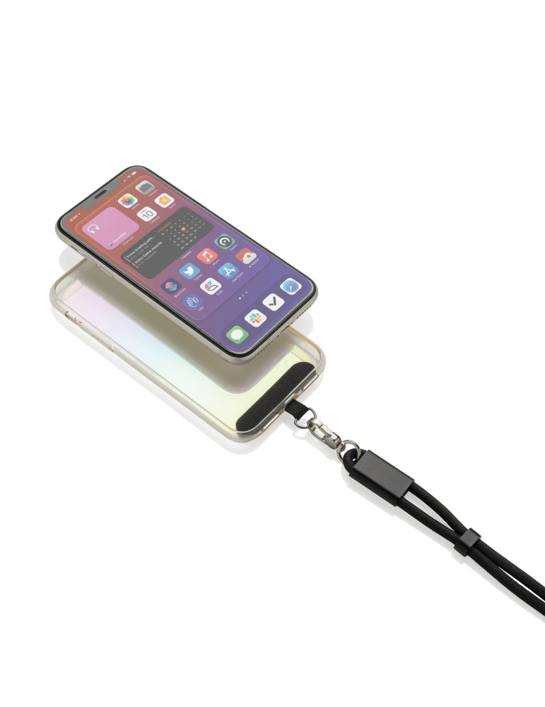 Bracelet téléphone avec câble 60W en rPET RCS LoopAmp personnalisable